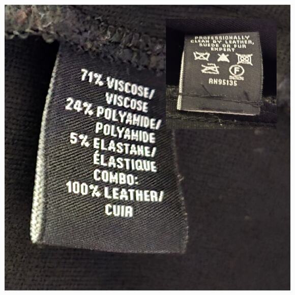 Lafayette 148 New York Viscose Leather Blazer Medium Collarless Jacket Black - Picture 4 of 8